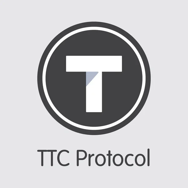 Protokół TTC-TTC. Logo pieniędzy lub emblemat rynku. — Wektor stockowy