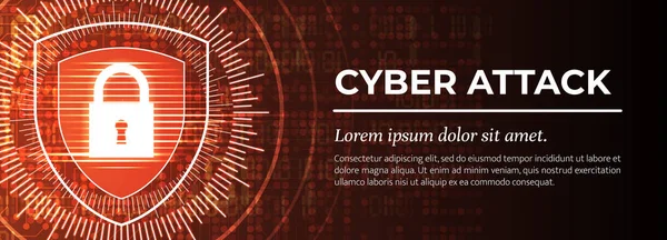 Cyber Attack. The Red Modern Digital Background. Vetor . — Vetor de Stock