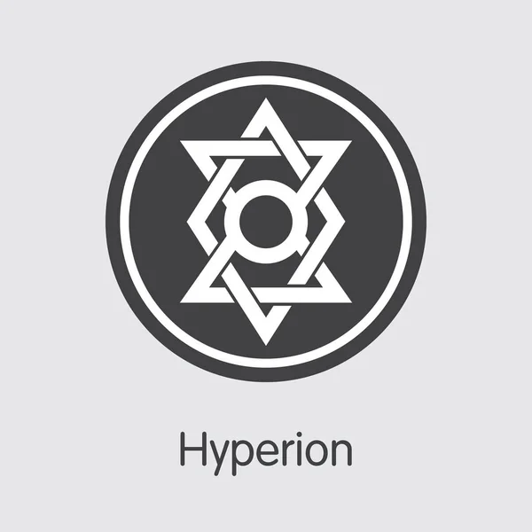Hyn-Hyperion. Ikona krypto monet lub emblemat rynku. — Wektor stockowy