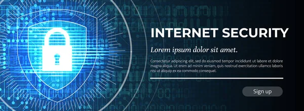 Internet Security. Niebieskie tło cyfrowe. Wektor. — Wektor stockowy