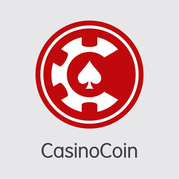 CSC - Casinocoin. O logotipo de comércio de dinheiro ou Emblema de mercado . — Vetor de Stock