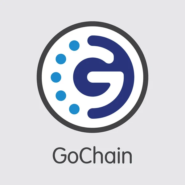 Git- Gochain. Sikke veya Pazar Amblemi Logosu. — Stok Vektör