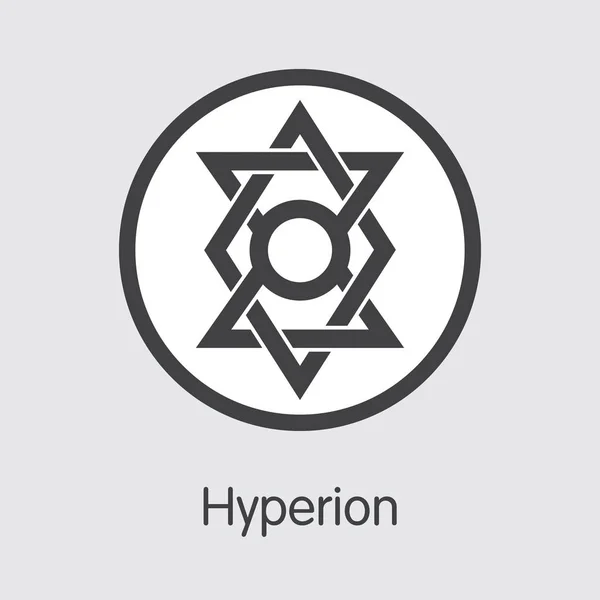 Hyn-Hyperion. Logo handlowe monety lub emblemat rynku. — Wektor stockowy