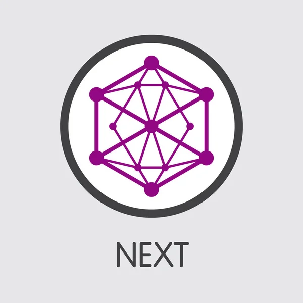 Net - next. das Logo der Kryptowährung oder das Marktwappen. — Stockvektor