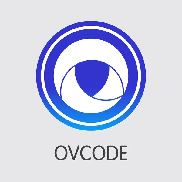 OVC - Ovcode. O ícone da moeda de criptografia ou Emblema de mercado . — Vetor de Stock