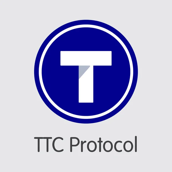 Protokół TTC-TTC. Logo monety lub emblemat rynku. — Wektor stockowy