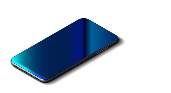 Vacker modern abstrakt svart smart telefon på vit bakgrund. — Stock vektor