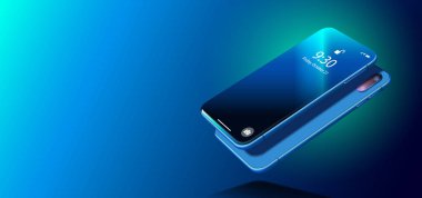 Renkli Arkaplanda Modern Cep Telefonu.