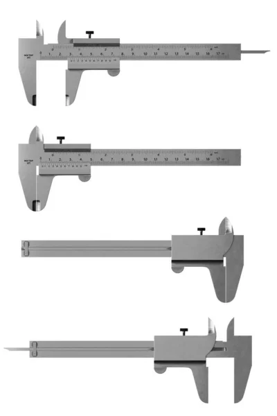 Vernier Caliper eller Calliper Isolerad på vit bakgrund. — Stockfoto