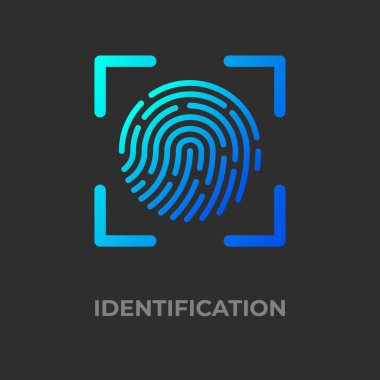 Koyu Gri Arkaplanda Parmak izi Simgesi.