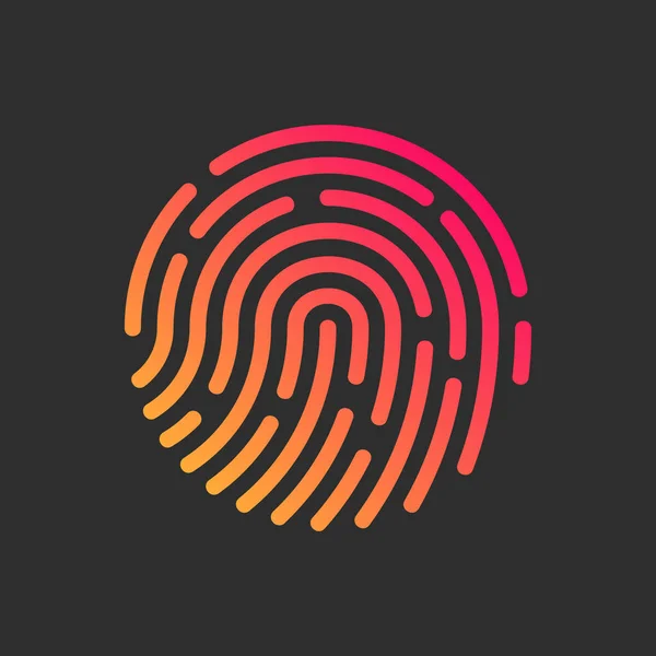 Fingerprint Icon on the Dark Grey Background. — Stock vektor