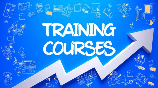 Training Courses Drawn on Azure Wall. — Stock Photo, Image