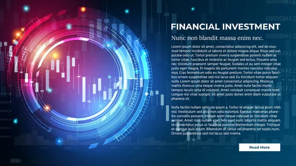 Banner vectorial para inversión financiera o comercio. — Archivo Imágenes Vectoriales