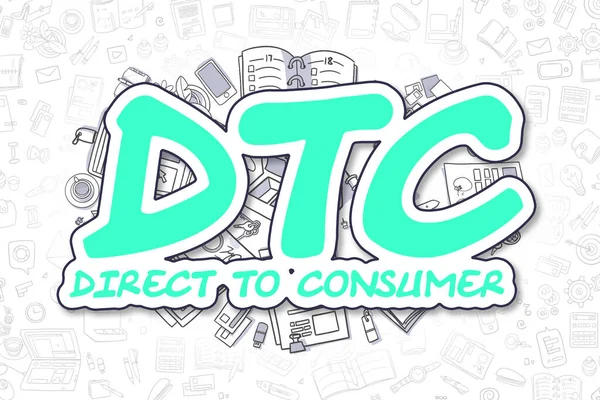Dtc - Cartoon Green. Концепция бизнеса. — стоковое фото