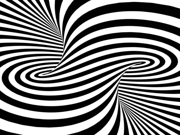 Líneas en blanco y negro ilusión óptica. — Vector de stock