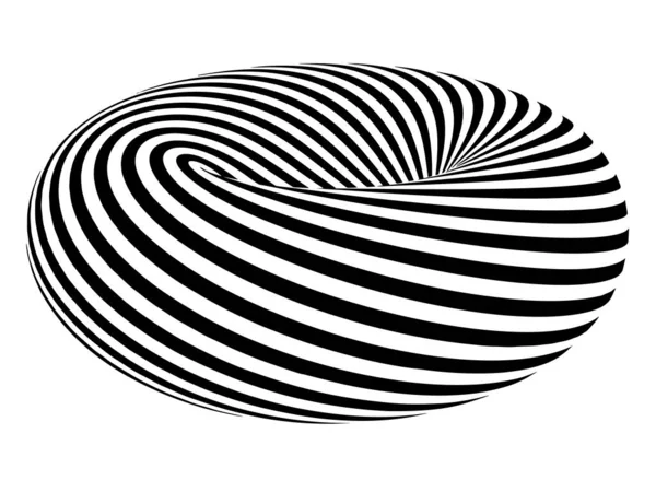 Líneas en blanco y negro ilusión óptica. — Vector de stock