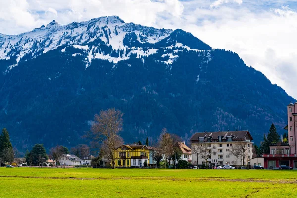 Beautiful Landscape Alps Mountain Famous Village Interlaken Switzerland — Stock Photo, Image