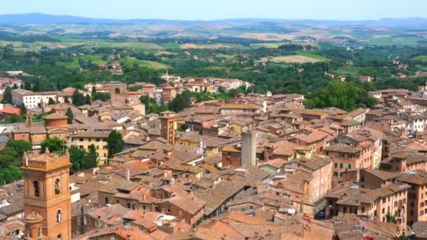 Vista Aérea Del Paisaje Urbano Siena Toscana Italia Este Video — Vídeo de stock