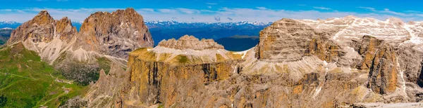 Panoramavy Över Vackra Dolomiterna Berget Vid Sass Pordoi Belluno Italien — Stockfoto