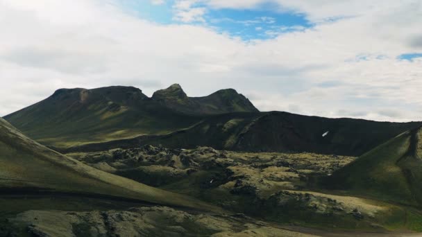 Time Lapse Clouds Moving Mountain Landmannalaugar Highlands Iceland — Stock Video
