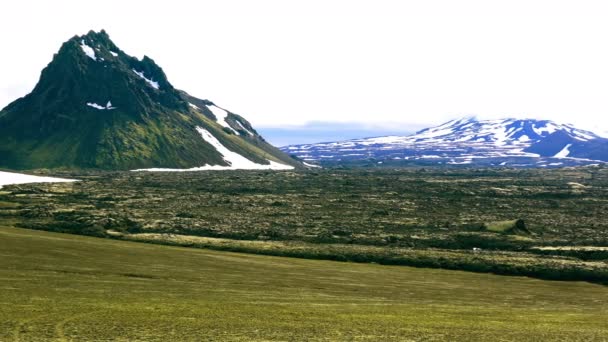 Sommarlandskap Berg Vid Landmannalaugar Naturreservatet Fjallabak Islands Högland — Stockvideo