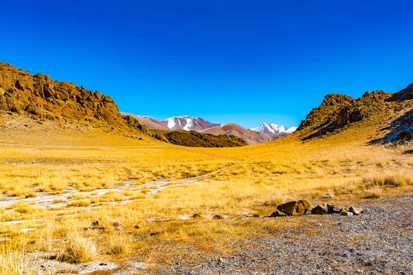 Montaña Mongola Paisaje Natural Otoño Día Soleado Cerca Del Lago — Foto de Stock