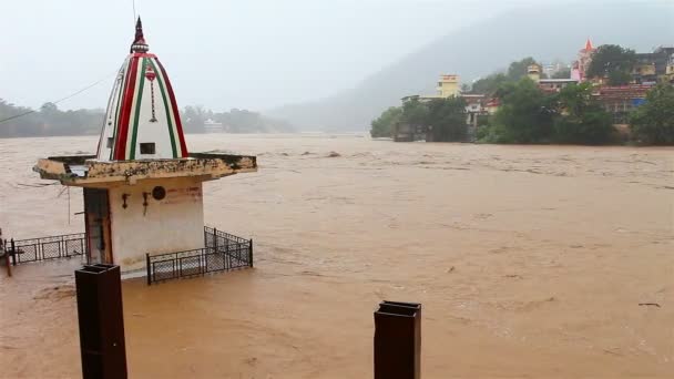 Rishikesh Indii Řeky Gangy Období Dešťů — Stock video