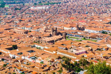 Cityscape Cusco Santo Domingo Katedrali ile Peru, 