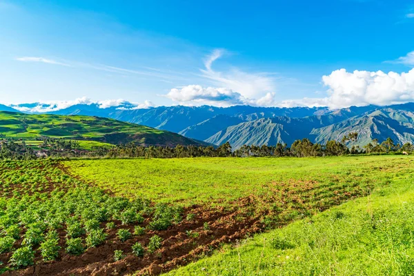 Landschaft des landwirtschaftlichen Gebiets in der Nähe von Cusco — Stockfoto