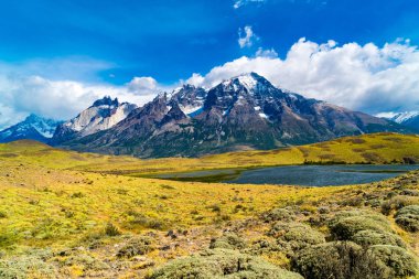 Şili Pata Milli Parkı Torres del Paine güzel görünümü