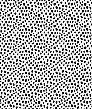 Rastgele noktalı kusursuz desen. El çizimi dağınık kıvrımlı doku. Paket kağıdı, kumaş baskısı ve yapıştırma kitabı için tek renkli vektör arkaplanı.