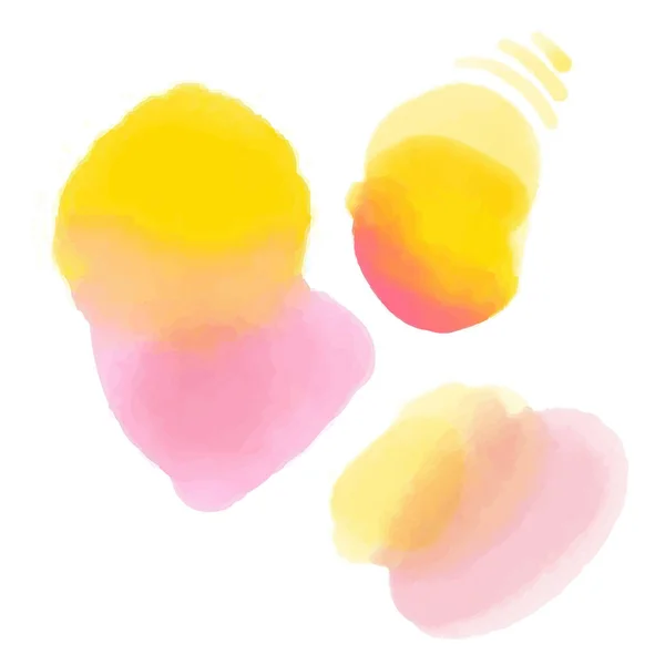Ροζ Και Κίτρινο Υδατογραφία Υφή Στρογγυλό Πλύσιμο Και Μείγμα Χρωμάτων — Διανυσματικό Αρχείο