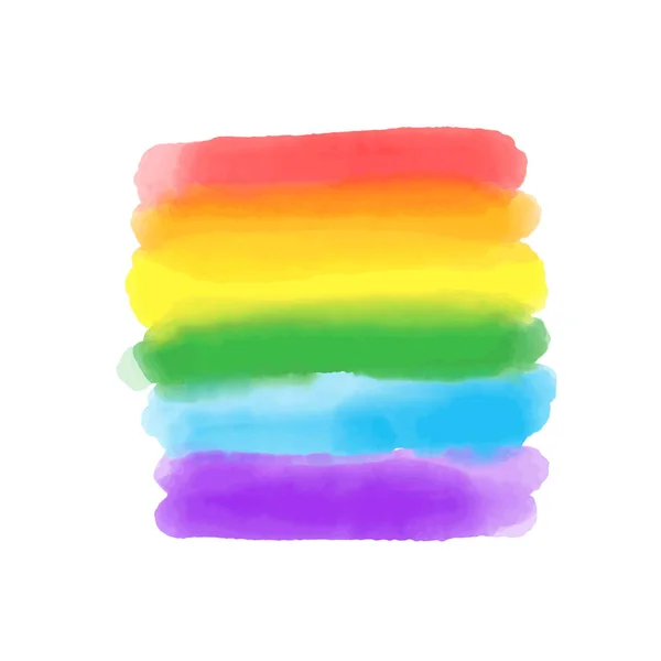 彩虹般的纹理 Lgbtq自豪的象征 矢量水色频谱 在白色背景上隔绝的手绘油漆笔划 — 图库矢量图片