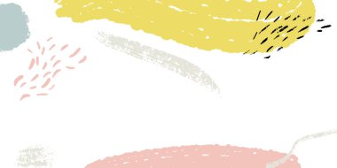 Boya fırçası darbeleriyle minimalist bir arka plan. Beyaz, pastel, pembe ve mavi renklerde el çizimi..