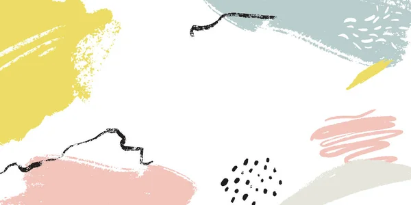 Горизонтальний Банер Копіспадом Абстрактними Штрихами Пензля Позначками Рук Зображення Заголовка — стоковий вектор