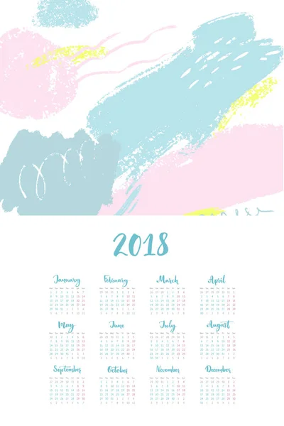 Moderne Vektorvorlage Für Den Kalender 2018 — Stockvektor