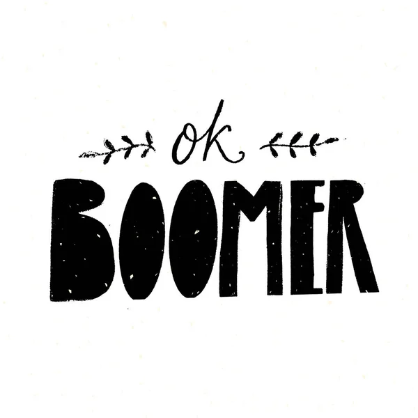 Boomer Texto Inscripción Manuscrita Cita Generación Para Impresión Camisetas Tarjetas — Archivo Imágenes Vectoriales
