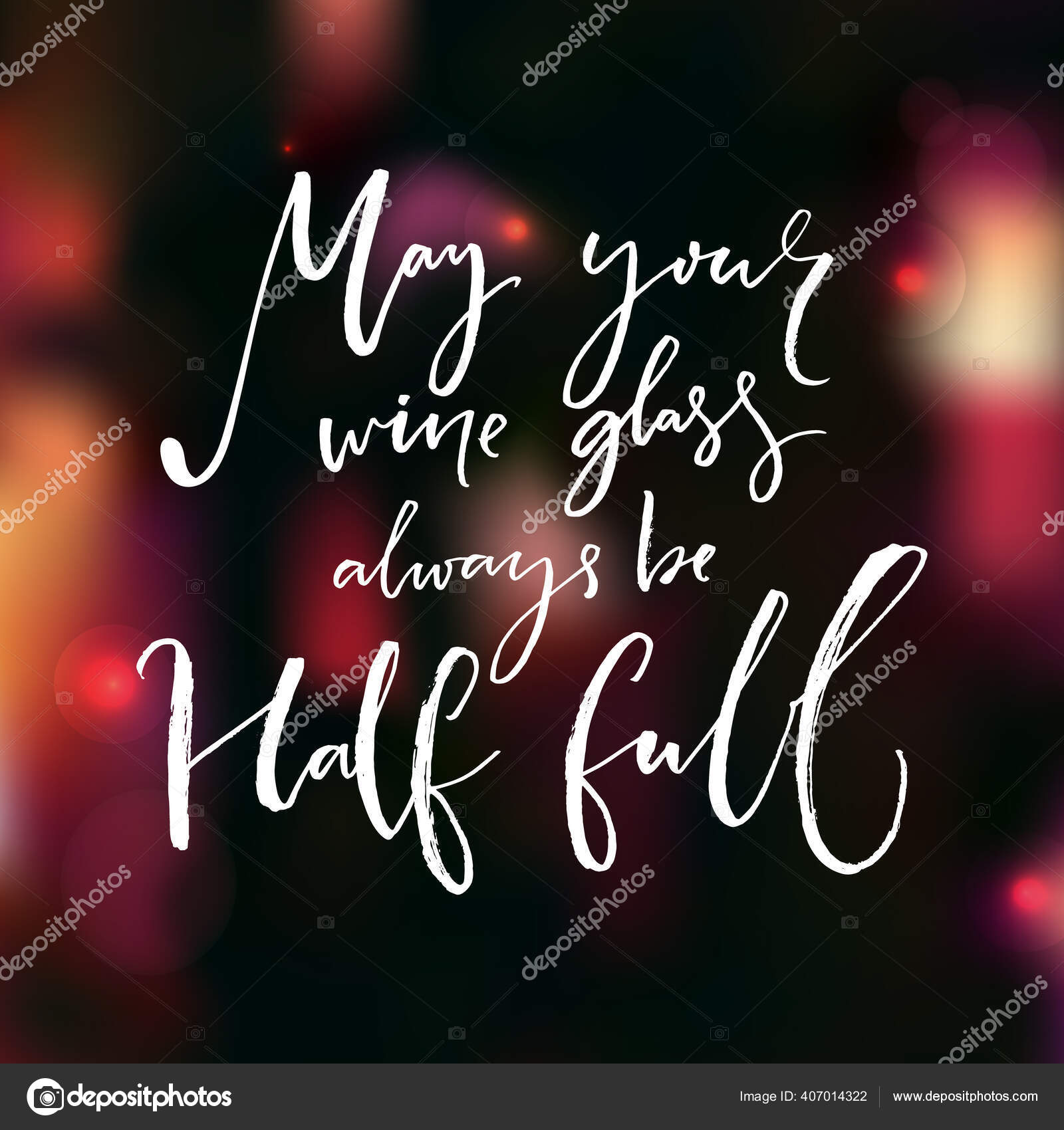 Wine Quote Modern Calligraphy Abstract Dark Background Stock Vector