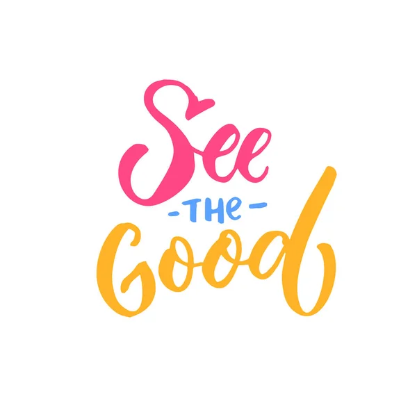 See Good Inspirational Quote Brish Lettering Caption Positive Thinking — Stock Vector