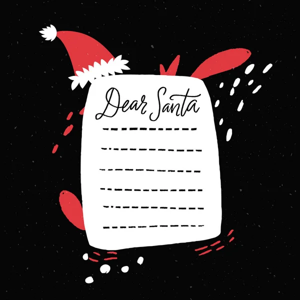 Sevgili Noel Baba Nın Yazdığı Komik Mektup Boş Dilek Listesi — Stok Vektör