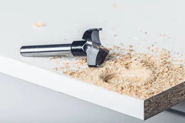 stock image forstner milling cutter in work