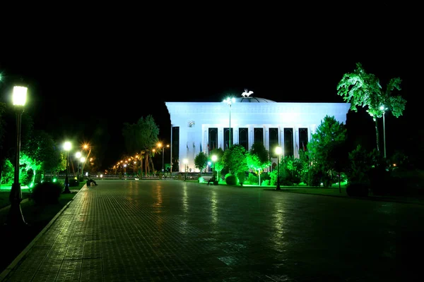 Uzbekistan Kota Tashkent Malam Hari — Stok Foto