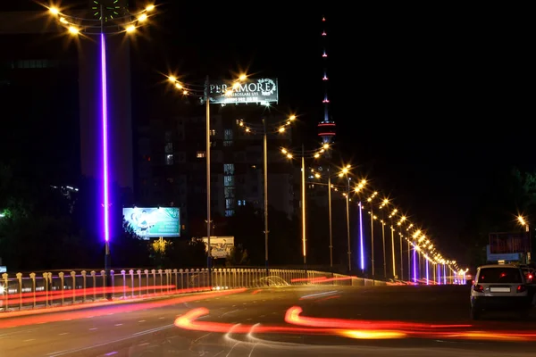 Uzbekistan Kota Tashkent Malam Hari — Stok Foto