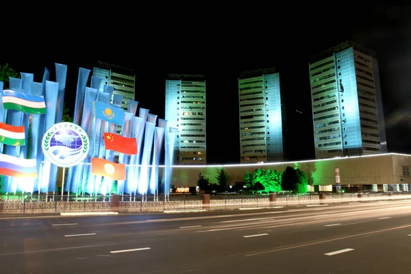 Uzbekistan Kota Tashkent Malam Hari — Stok Foto