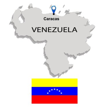 Harita ve Venezuela bayrağı