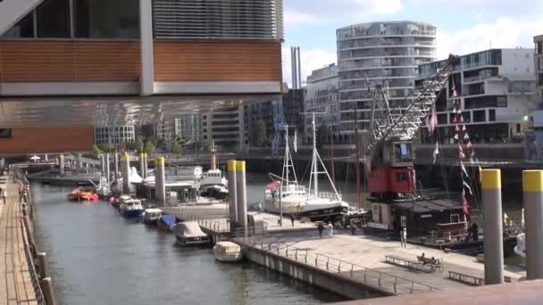 Motie Time Lapse Traditie Haven Sandtorkai Wijk Hafencity Hamburg Duitsland — Stockvideo