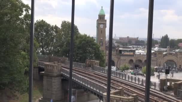 Motie Time Lapse Hamburg Duitsland Landungsbruecken Wijk Pauli — Stockvideo