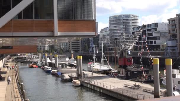 Echtzeit Traditionshafen Sandtorkai Viertel Hafencity Hamburg Deutschland — Stockvideo