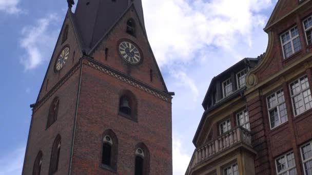 Πραγματικό Χρόνο Εκκλησία Του Αγίου Πέτρου Γερμανικά Hauptkirche Petri Γερμανική — Αρχείο Βίντεο