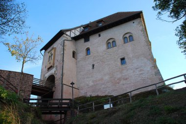 Wartburg Eisenach, Thuringia, Almanya: asma köprü, 